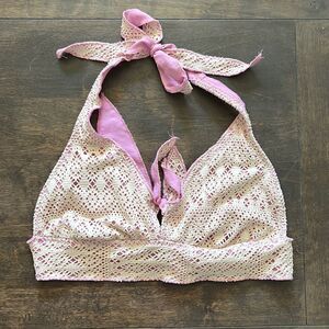 Becca crochet bikini halter swim top Medium